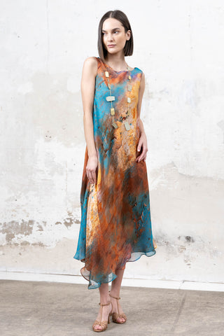 VESTIDO BIES AZUL MULTICOLOR