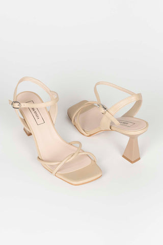 SANDALIA PIEDRA TIRAS NUDO TACON 8CM