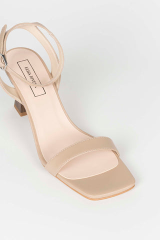 SANDALIA TIRA BEIGE TACÓN 8CM
