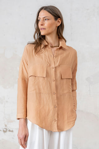 CAMISA LARGA TAPETAS TOSTADO