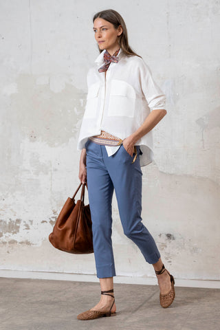 CAMISA LARGA TAPETAS BLANCO