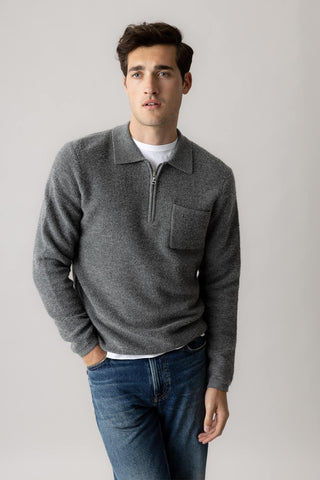 Mos Mosh Odrik dark grey knit polo shirt