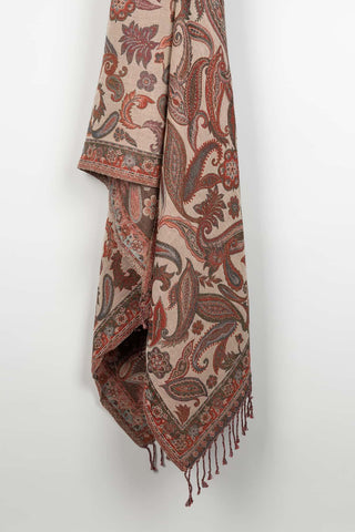 Daneva scarf in earth and burgundy tones