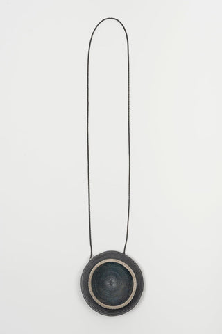 Niara necklace in blue, silver, and gunmetal gray