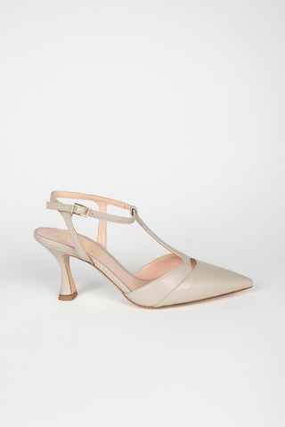 Golia Light Taupe Slingback Court Shoes