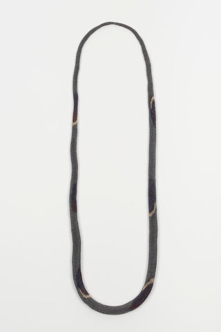 Corel Grey, Silver and Purple Mesh Necklace