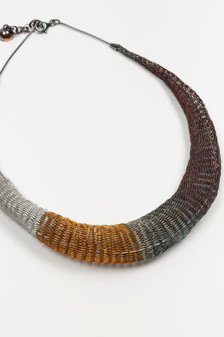 Veiral necklace in silver, gold, gray, and iridescent