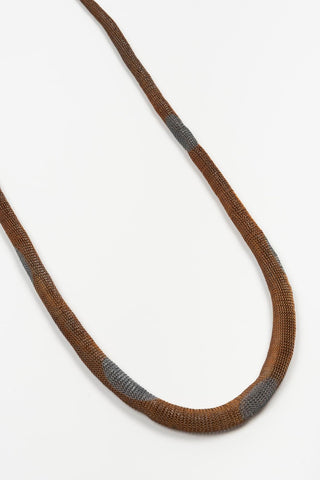 Collar Corel malla cobre envejecido y gris