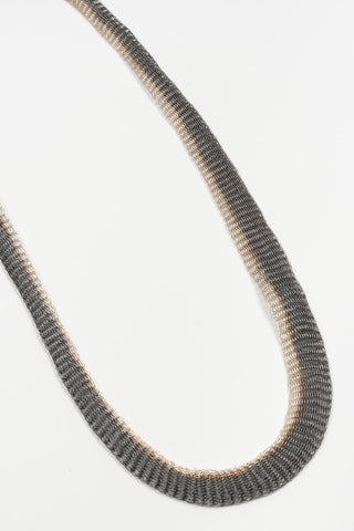 Ciren Silver and Gunmetal Mesh Necklace