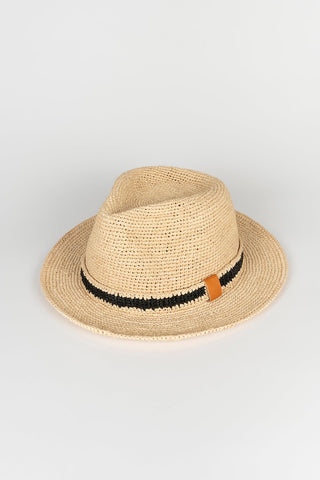 Sombrero Caelia natural con cinta negra