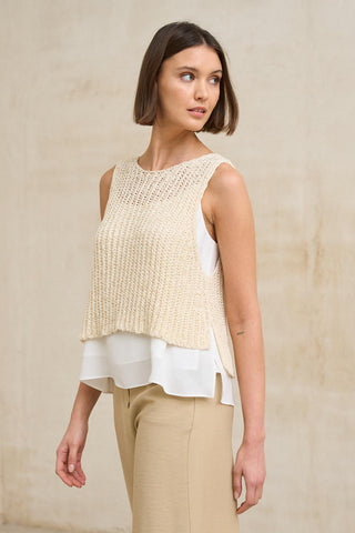 Elnara vest in ecru
