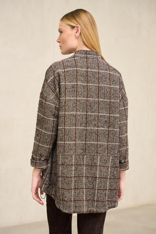 Cermora checked bomber coat