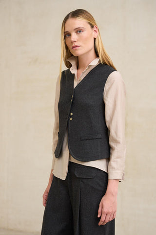 Charcoal grey Tudor vest