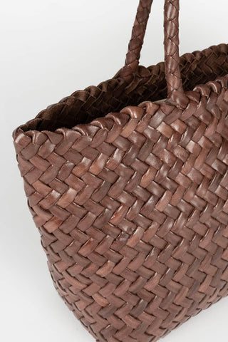 Bolso Sune trenzado de piel marrón