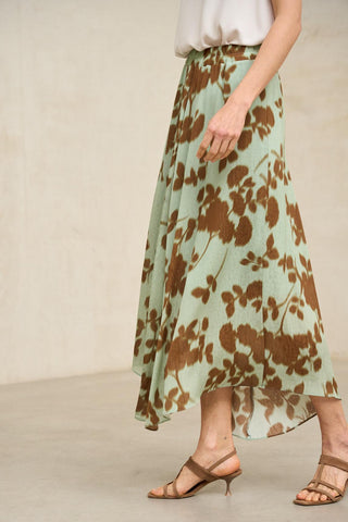Ailén skirt with green print