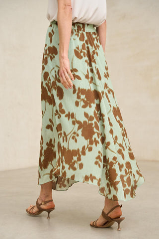 Ailén skirt with green print