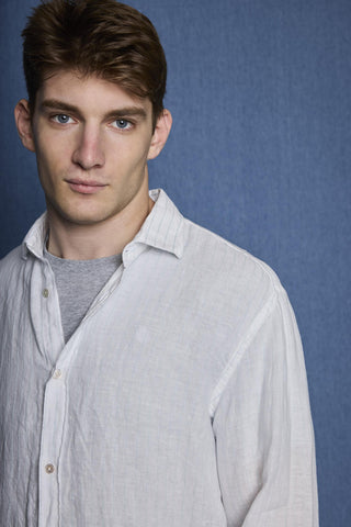 Camisa Koike blanco con raya azul