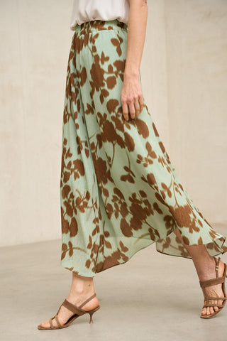 Ailén skirt with green print