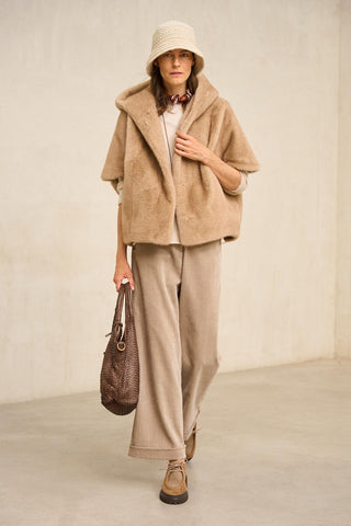 Queral mink-effect beige coat