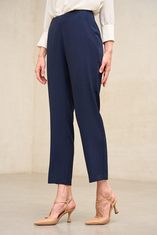 Navy Blue Cunde Trousers with Overlay Skirt